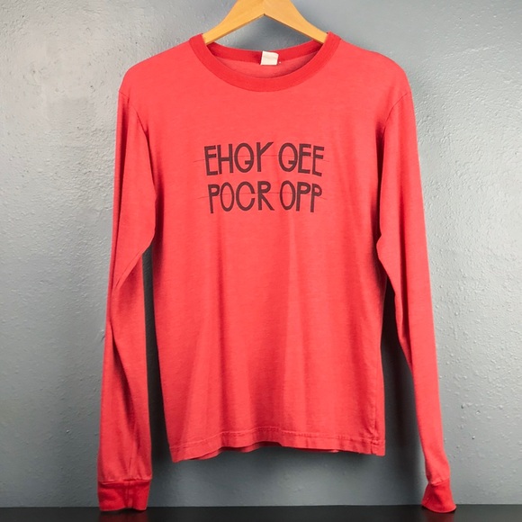 Hidden Message Long Sleeve T Shirt Red - Picture 2 of 5
